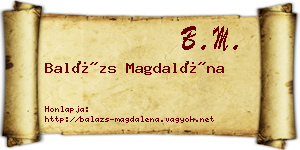 Balázs Magdaléna névjegykártya
